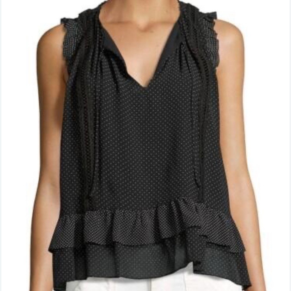 JOIE  'Cici' Polka Dot Silk Blouse Tank Small